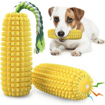 【Durable & Squeaky】Heavy Duty Corn Dog Toy for Aggressive Chewers - Tough Rubber Chew Toy for Medium Dogs, Interactive Dental Puppy Toys for Teeth Cleaning, Best Gift for Mid-Size Dogs