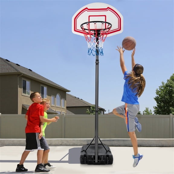 Canasta de baloncesto Portátil Costway ajustable en Altura 1,6-2,1m Negro y blanco