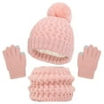 thumbnail image 3 of Clearance Sales kttectoa Newborn Hats for Girls Children Knit Hat Warm Scarf Gloves Three Piece Thickened Pullover Hat Toddler Beanie Hat and Scarf Set for Children Baby Winter Hat Baby Hats, 3 of 5