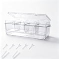thumbnail image 2 of Miwamany Divided Veggie Tray with Lid, Salad Bar Containers for Fridge Organizer,Clear Plastic Food Storage & Seving for Fruit, Vegetable, Snack, Meal Prep, 2 of 6