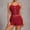 Red, variant on Womens 2 Piece Pajama Set White Modal Cotton Short Sleeve Lace Trim Top & Shorts Soft Breathable Sleepwear Lounge Set,Size XL