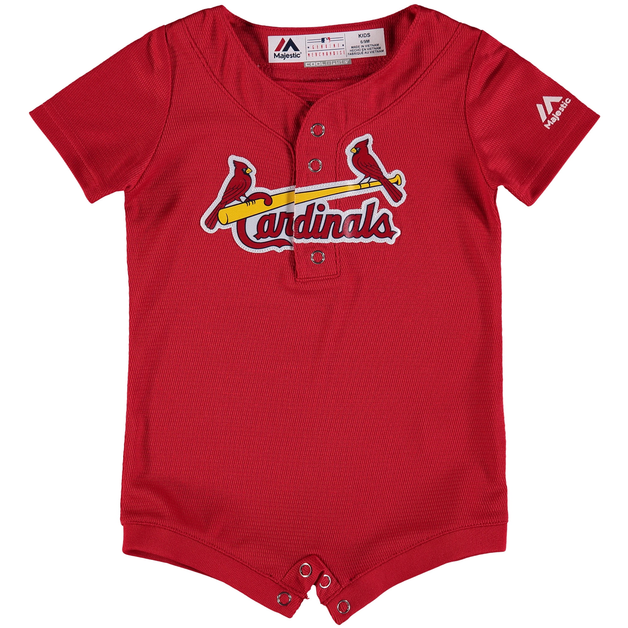 St. Louis Cardinals Majestic Newborn & Infant Fashion Cool Base Romper Jersey Scarlet by Outerstuff