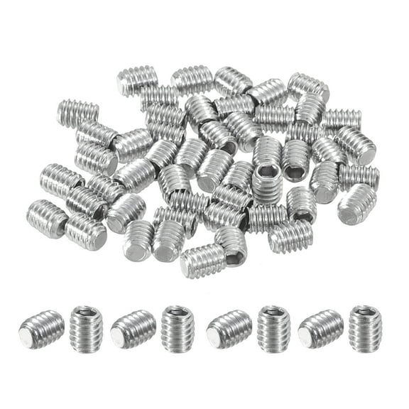 50Pack Hex Socket Grub Screw, M2.5x3mm 304 Stainless Steel Head Socket Set Screws Flat Point Grub Bolt