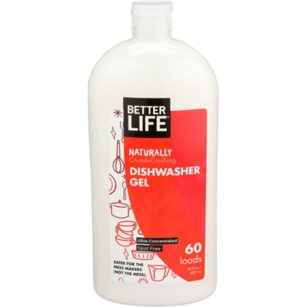 Better Life Gel Dishwasher Detergents, Unscented, 30 Fluid Ounce Pack Of 6