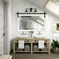 thumbnail image 5 of PAIHOME 40"x26" White Bathroom Mirror for Wall, Barn Door Solid Wood Frame Vanity Mirror - Farmhouse Decor, 5 of 12