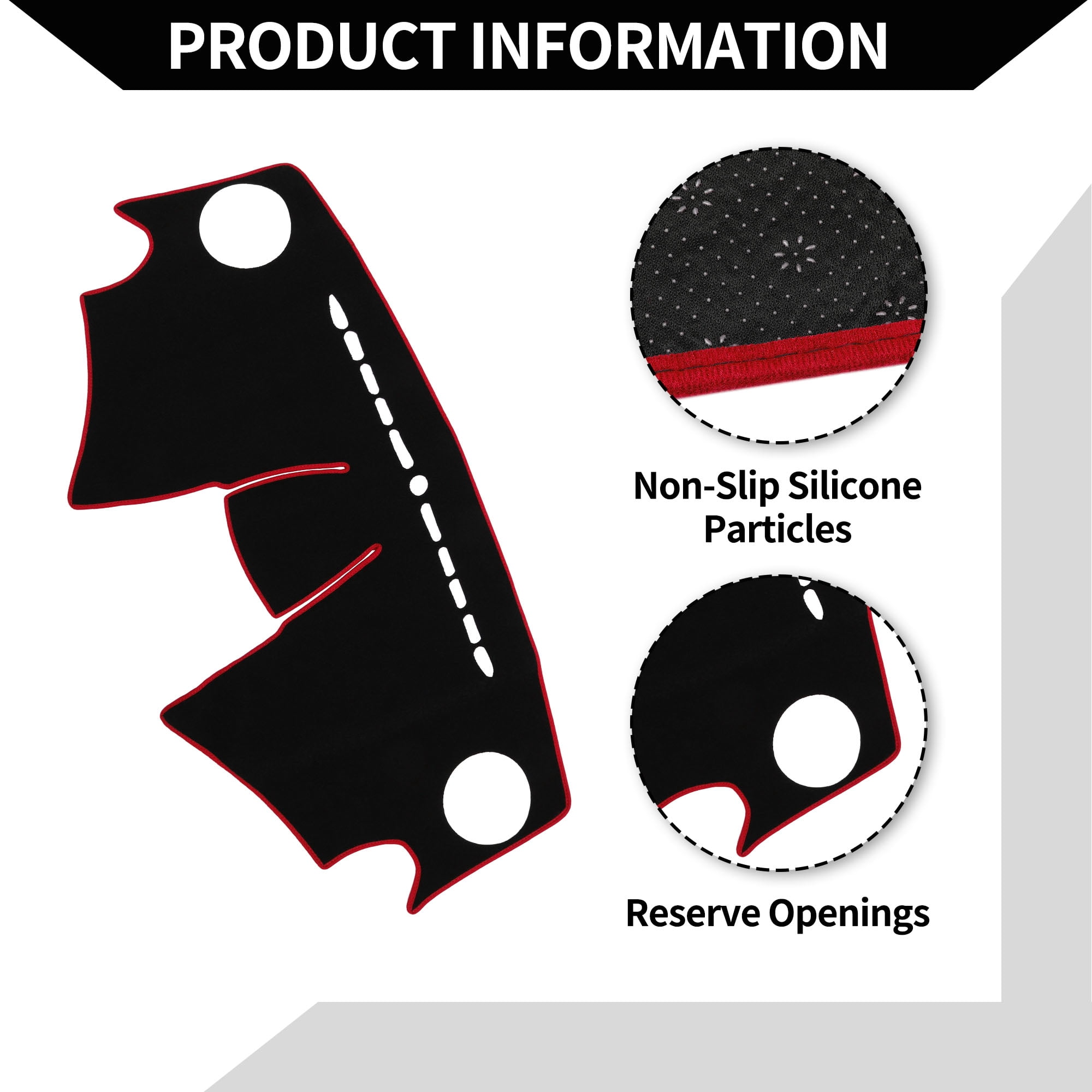 Unique Bargains Dash Cover for Chevrolet Spark 2013-2015 Non-Slip Polyester Silicone Red