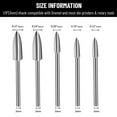 thumbnail image 4 of 7Pcs Wood Carving Bits, 1/8inchShank HSS Engraving Drill Tool Wood Crafts Grinding Accessories with 4486 Chuck,5 X HSS wood carving bits 1 X positioning tool 1 X quick change keyless chuck,Silver, 4 of 8