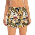 thumbnail image 2 of Gukieu Watercolor Dogs Print Women's Sports Shorts with Drawstring Elastic Waistband for Running, Yoga, Fitness-Large, 2 of 7
