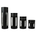 thumbnail image 3 of 4 Piece Stainless Steel Canisters with Multiple Peek-Through Windows, Black, 3 of 4