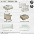 thumbnail image 5 of My Texas House Plaid 11-Piece Comforter Set with Sheets, Taupe, Queen, 5 of 16