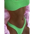 thumbnail image 4 of ORQ Women Wrinkled Fabric Bikini Macaron Color Split 2-Piece Set Swimsuit, 4 of 4
