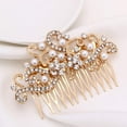 thumbnail image 3 of Peigne à Bijoux en Strass, Accessoire de Cheveux pour Femmes (Or)-Or, 3 of 4