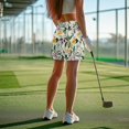 thumbnail image 4 of Uorisango Artistic Flowers Women's Athletic Golf Skorts Skirts Size L Stretchy Comfortable Women's Mini Tennis Skirt with Shorts Casual Daily Wear Soft for Workout Pickleball Running, 4 of 7