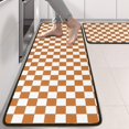 thumbnail image 2 of Kitchen Rugs Sets Of 2,Orange and White Checkerboard Pattern Anti Fatigue Kitchen Mat Rugs Non Slip Washable,Decorative Kitchen Floor Mats for Kitchen,Sink,Laundry,17"x47"+17"x47", 2 of 5