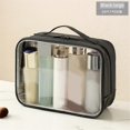 thumbnail image 3 of Clear Toiletry Bag,Water-Repellent Pvc Makeup Bag with Zippers,Clear Toiletry Bag for Women Transparent & Black, 3 of 5