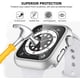 thumbnail image 2 of Compatible with Apple Watch Screen Protector 44mm iWatch Case SE Series 6 5 4, 3 Pack Anit-Moisture Waterproof Hard PC Bumper Cases Full Protective Screen Cover, Black/Clear/Silver, 44mm, 2 of 5