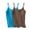 Blue2, variant on fatyb Womens Camisole Tops Built in Bra Adjustable Spaghetti Strap Tank Comfy Padded Undershirts 2 Pack