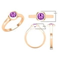 thumbnail image 3 of Dazzlingrock Collection 5mm Round Amethyst Solitaire Engagement Ring for Women (Color Purple, Clarity Moderately Included) in 14K Rose Gold, Size 9.5, 3 of 5