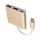 thumbnail image 1 of Injueey USB 3.1 Hub 3 en 1 4K Tipo C USB 3.0 Estación de acoplamiento Adaptador de teclado de teléfono Suministros de reemplazo para Teléfono y Comunicación Oro, 1 of 6