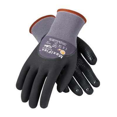 

PIP 34-845/L Large MaxiFlex Endurance by ATG 15 Gauge Abrasion Resistant Black Micro-Foam Nitrile Palm And Fingertip Coated Work Gloves With Gray Seamless Knit Nylon Liner And Continuous Knit Wrist