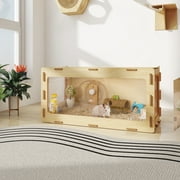 COZIWOW Large Wooden Hamster Cage,Habitat Shelter W/Acrylic Board,Flip Top