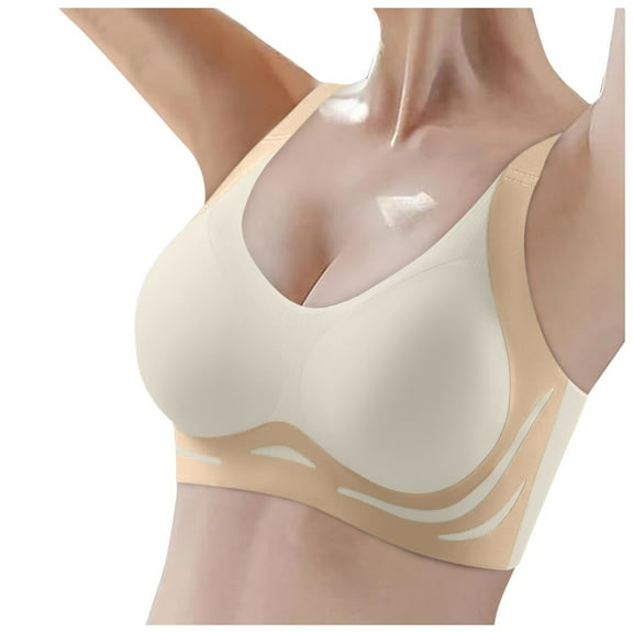Bras For Women No Underwire Comfort Super Gather Bra Wireless Bra Lifting Bras For Sagging Breasts, Bras for Teenagers with Soft Cups, Plus Size Sports Bras with Encapsulation