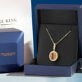 thumbnail image 5 of Gem Stone King 4.41 Ct Oval Brown Tiger Eye 18K Yellow Gold Plated Silver Pendant with Chain, 5 of 6