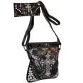 thumbnail image 1 of Rhinestone Cross Embroidery Messenger Bag with Matching Wallet - Cam & Brown Trim, 1 of 1