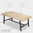 thumbnail image 4 of 71" Long Rectangular Dining Table for 6-10 – Rustic Modern Wood, Sturdy Black Metal Legs, Industrial Farmhouse Kitchen & Dining Room Table, Easy Assembly – Wood Color, 4 of 5