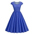 thumbnail image 2 of UPPADA Women's Classic Tea Dress Short Sleeve Swing Cocktail Party Dresses 1950s Retro Vintage Polka Dot 1950s Rockabilly Prom Midi Dress, 2 of 8