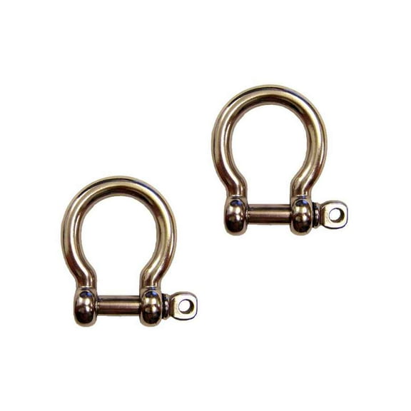 7/16" Stainless Steel Screw Pin Bow Shackle Type 316 - 2 Pack