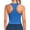 navy blue, variant on Womens Sports Tops Tank Top with Built in Bra Workout Crop Top U Neck Ribbed Seamless Yoga Tight Fit
