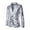 Silver, variant on Mens Slim Fit Brown Plaid Blazers and Suit Coats Men's Autumn And Winter Fashion Personality Solid Color Casual Suit Jacket Single-breasted Pocket Floral Blazer Men