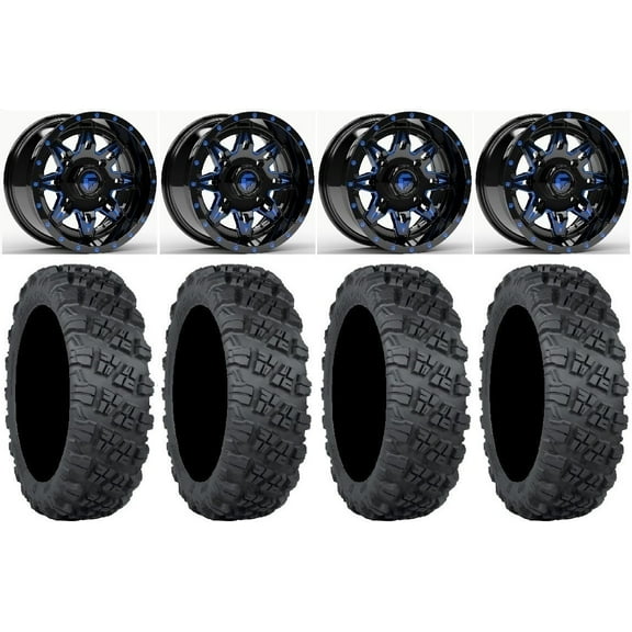 Fuel Lethal Blue 15" Wheels 33" Versa Cross V3 Tires Polaris RZR XP 1000 / PRO XP / Ranger XP 900/1000