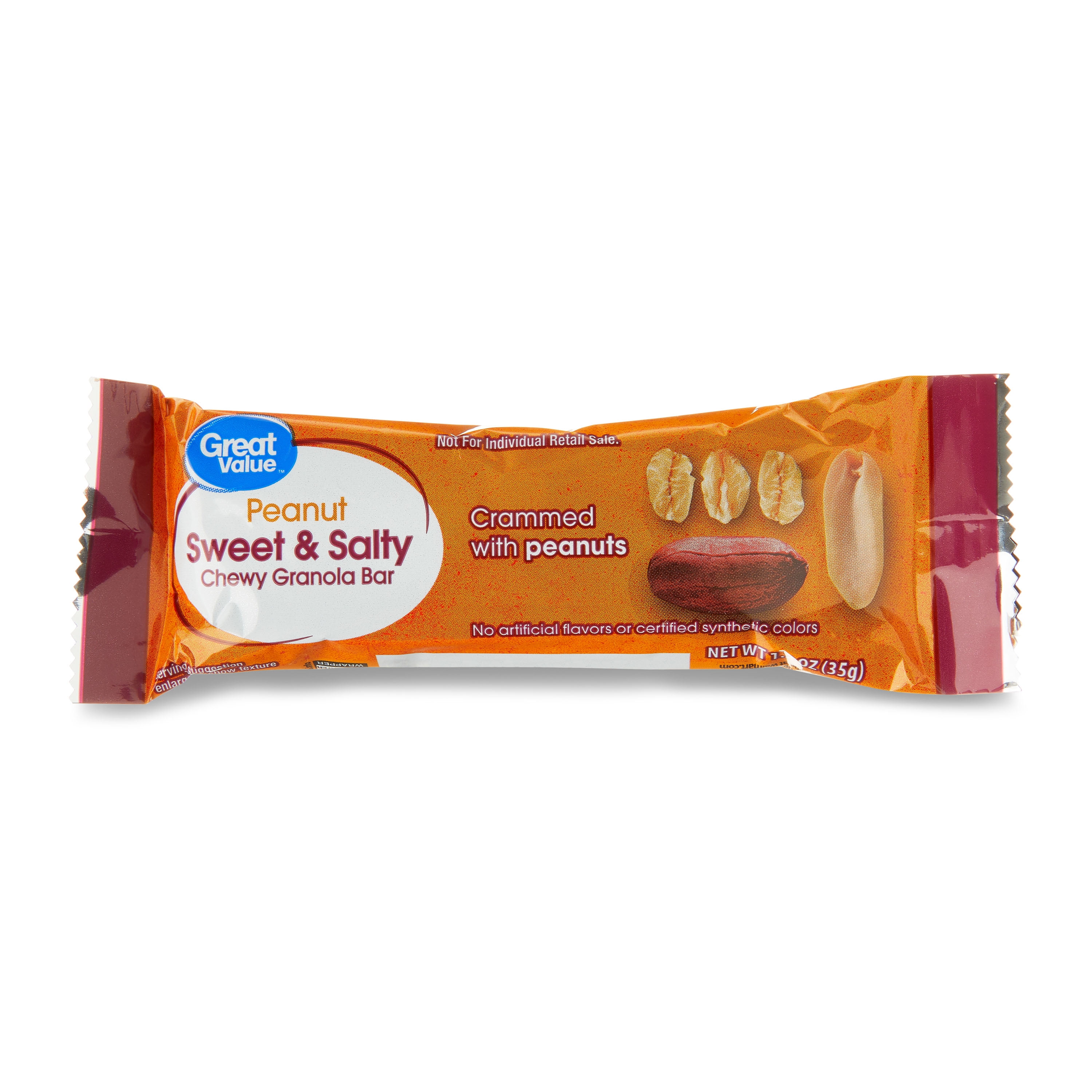 Great Value Peanut Sweet & Salty Chewy Granola Bars, Value Pack, 1.2 oz, 12 Count