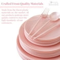 thumbnail image 4 of PARTY DISPOSABLE DINNERWARE SET | 156 pc | 20 Dinner Plates | 20 Salad Plates | 20 Dessert Plates | 48 Forks | 24 Spoons | 24 Knives (Opulence - Blush), 4 of 5