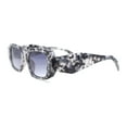 thumbnail image 3 of Womens Geometric Square Bevel Rectangle Rhinestone Jewel Plastic Sunglasses Slate Tortoise - Smoke, 3 of 4