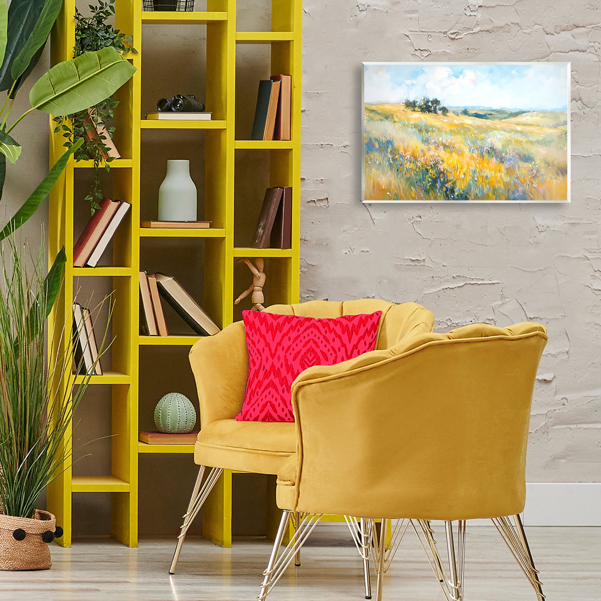 Stupell Industries Country Prairie Scene Landscape & Nature Painting Unframed Art Print Wall Art, 19 x 13