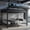 Black, variant on Queen over Queen Metal Bunk Bed with Storage Shelves, USB Ports & LED Lights, Space-Saving Frame for Adults, Black