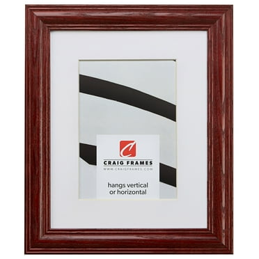 Craig Frames Wiltshire 440, 8x10 inch Cherry Red Picture Frame Matted for a 5x7 Photo