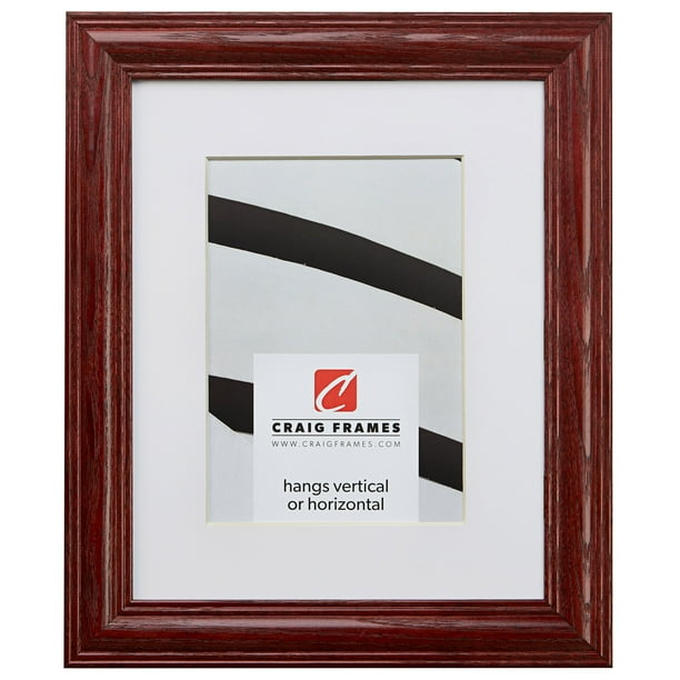 Craig Frames Wiltshire 440, 11x14 inch Cherry Red Picture Frame Matted for an 8x10 Photo