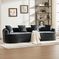 thumbnail image 4 of Timbernest 110" Chenille Cloud Couch, Curved Sectional Sofa Boneless Floor Sofa for Living Room, Black, 4 of 6