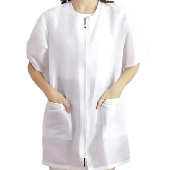 Mutlfunctional Hairdresser Apron Short/Long Sleeves Antihair Hairstyling Smock With Zippered For Professional Work Use