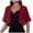 Wine, variant on Womens 3/4 Sleeve Sheer Mesh Shrug Open Front Cropped Bolero Cardigan(Red,S)
