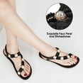 thumbnail image 3 of Ecetana Womens Flat Sandals Rhinestone Pearl Beach Sandals Clip Toe Summer Sandals for Women, 3 of 5
