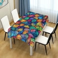 thumbnail image 4 of Yayeee Tablecloths 60" x 108" Rectangle Wrinkle Resistant Party Table Cover, Vibrant Art Leaves Pattern, 4 of 8
