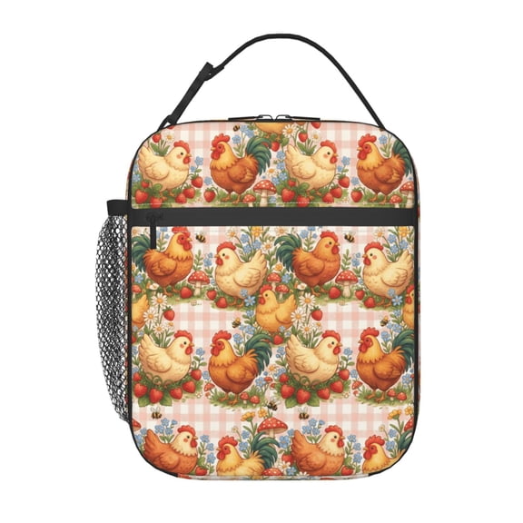 Chicken Lunch Bag For Women Men, Insulated Reusable Lunch Tote Bag, Large Capacity Lunch Box For Work, Leakproof Cooler Lunch Bag For Office Picnic Travel