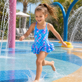 thumbnail image 3 of Girls One Piece Swimsuit Toddler Bathing Suit with Mermaid Scales Printed, Toddler Swimsuit Girl for Adjustable Age 5-6 Years, 3 of 9