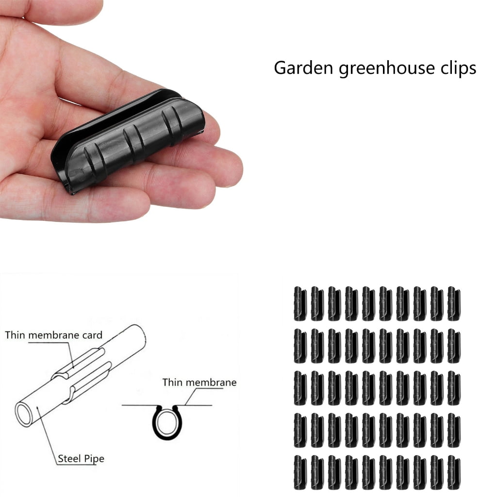 SDFGTstore Pack of 50 ABS Plastic Greenhouse Clips Grip Clamps for Garden Pipe Frame
