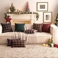 thumbnail image 4 of Christmas Set of 2 Scottish Tartan Throw Pillow Covers Farmhouse Classic Plaid Decorative Couch Pillows Home Decor for Sofa Living Room Bed 18x18 Inch, Red, 4 of 6